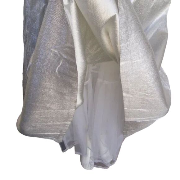 JESSICA McCLINTOCK Gown/Dress, XS/S, Silver Lame, Halter, Embellished Bustline - Picture 10 of 14